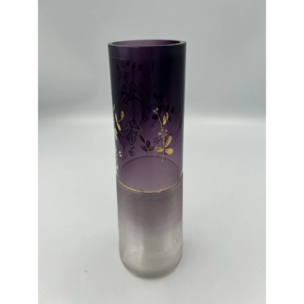 Bohemian Art Glass Cylinder Vase. Moser Or Harrach Circa 1890 1910 Czech Glass